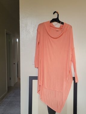 We The Free Coral Asymmetrical Tunic Top